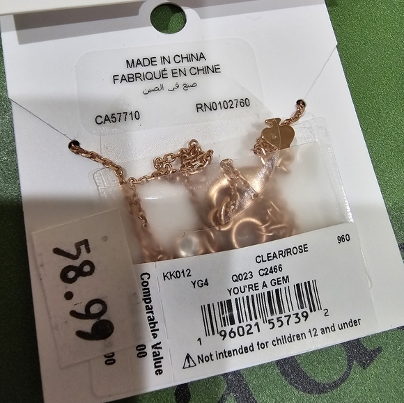 Kate Spade Rose Gold "You're a Gem" Necklace with CZ Pendant NWT w/bag S… - Picture 4 of 4